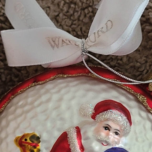 Vintage Waterford Blown Glass Santa With Gifts Christmas Ornament Double Sided - Picture 9 of 10